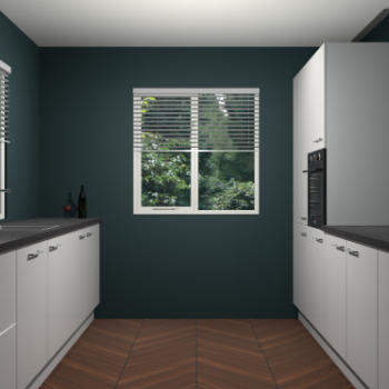 Zijdegrijze hoogglans keuken Lusaka 47059