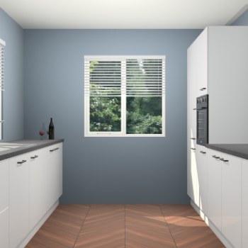 Zijdegrijze hoogglans keuken Lusaka 47064