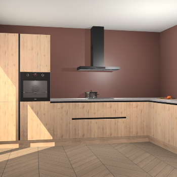 Madera Natuur greeploze keuken Napels 51769