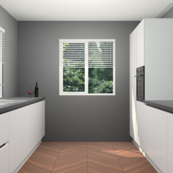 Zijdegrijze hoogglans greeploze keuken Lusaka 47065