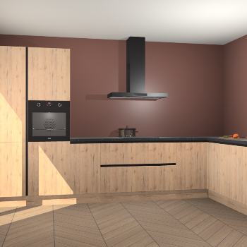 Madera Natuur greeploze keuken Napels 51776