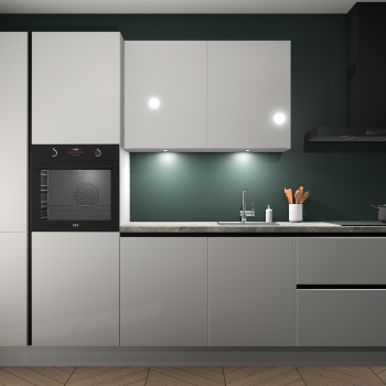 Zijdegrijze hoogglans greeploze keuken Groenland 46263