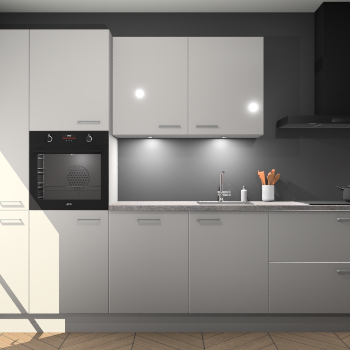 Zijdegrijze hoogglans keuken Groenland 46244