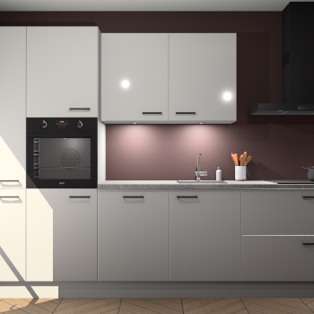 Zijdegrijze hoogglans keuken Groenland 46247