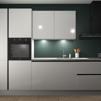 Zijdegrijze hoogglans greeploze keuken Groenland 46248