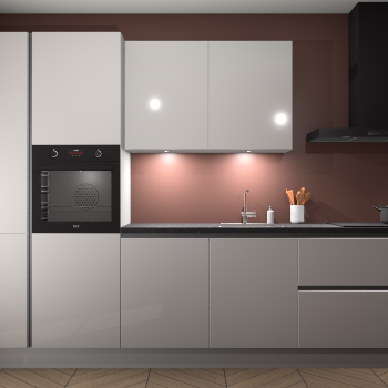 Zijdegrijze hoogglans greeploze keuken Groenland 46251