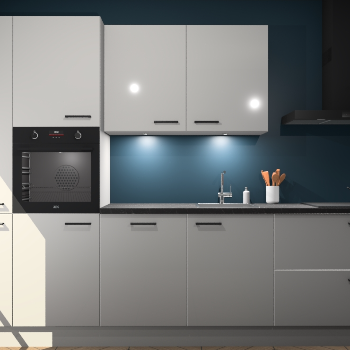 Zijdegrijze hoogglans keuken Groenland 46252