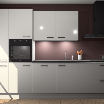 Zijdegrijze hoogglans keuken Groenland 46253