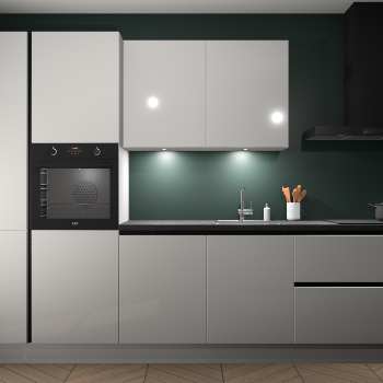 Zijdegrijze hoogglans greeploze keuken Groenland 46254