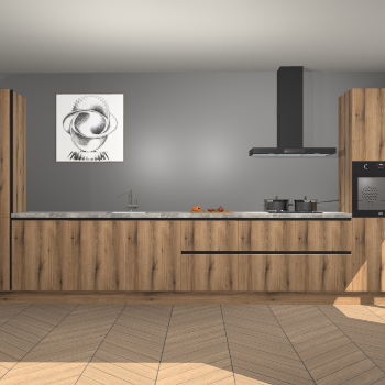 Goud Eiken greeploze keuken Barentsburg 92108