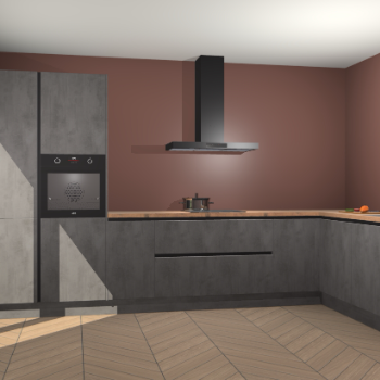 Beton Antraciet greeploze keuken Napels 56075