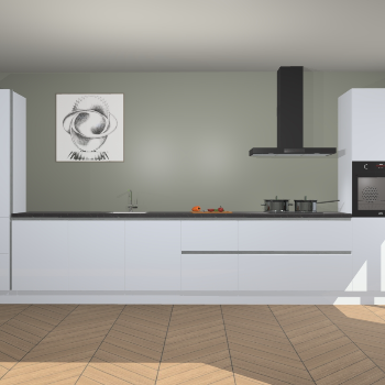 Sneeuwwitte hoogglans greeploze keuken Barentsburg 92205