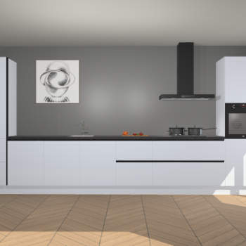 Sneeuwwitte hoogglans greeploze keuken Barentsburg 92208