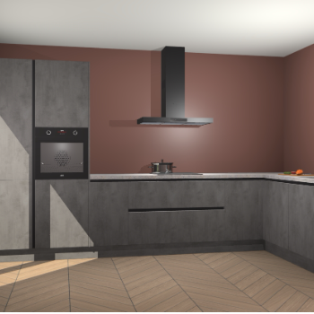 Beton Antraciet greeploze keuken Napels 56125