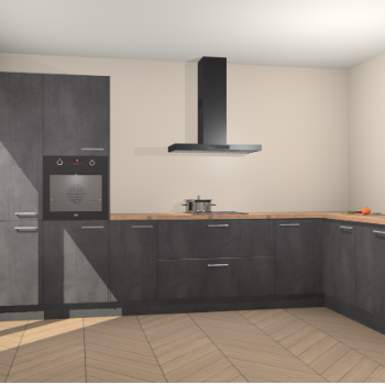 Beton Zwarte keuken Napels 56347