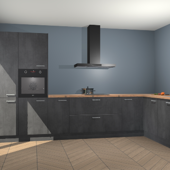 Beton Zwarte keuken Napels 56427