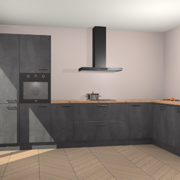 Beton Zwarte keuken Napels 56351