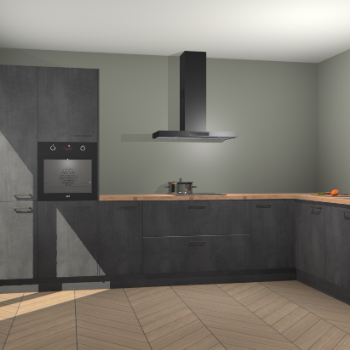 Beton Zwarte keuken Napels 56353