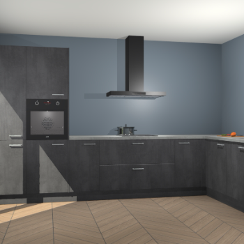 Beton Zwarte keuken Napels 57382