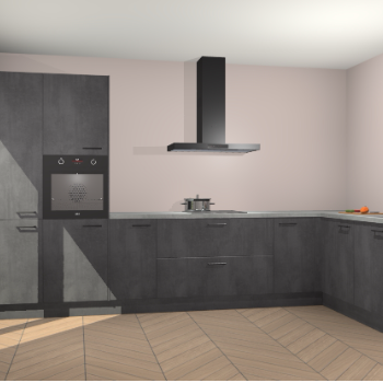 Beton Zwarte keuken Napels 56431