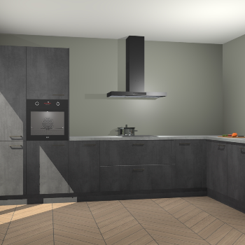 Beton Zwarte keuken Napels 56432