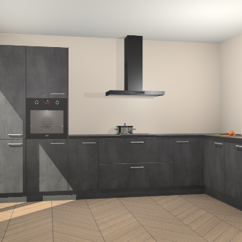 Beton Zwarte keuken Napels 56434