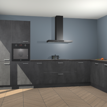 Beton Zwarte keuken Napels 57375