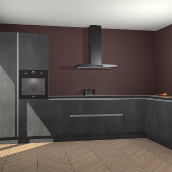 Beton Zwarte greeploze keuken Napels 56436