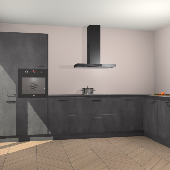 Beton Zwarte keuken Napels 56437