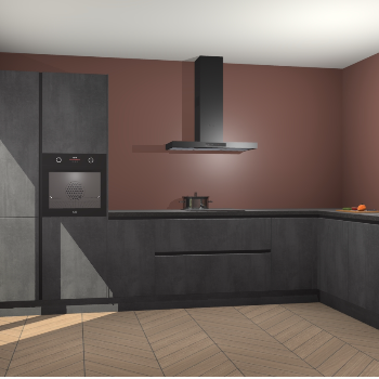 Beton Zwarte greeploze keuken Napels 56439