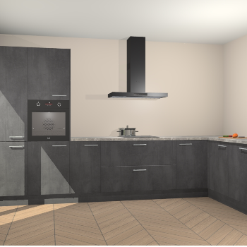 Beton Zwarte keuken Napels 56440