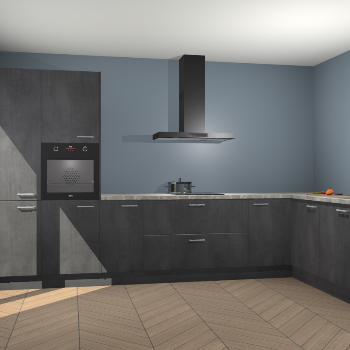 Beton Zwarte keuken Napels 57389