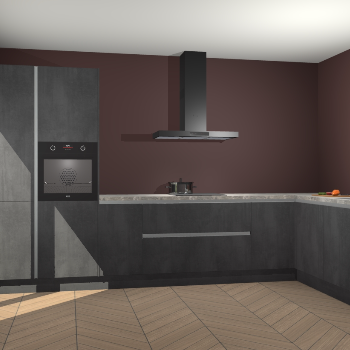 Beton Zwarte greeploze keuken Napels 56442