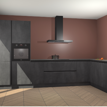 Beton Zwarte greeploze keuken Napels 56445