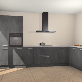 Beton Zwarte keuken Napels 56446