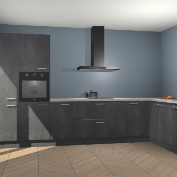 Beton Zwarte keuken Napels 57392