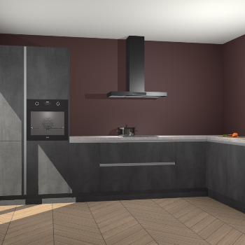 Beton Zwarte greeploze keuken Napels 56448