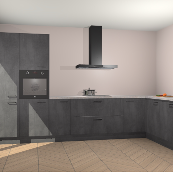 Beton Zwarte keuken Napels 56449