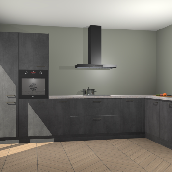 Beton Zwarte keuken Napels 56450