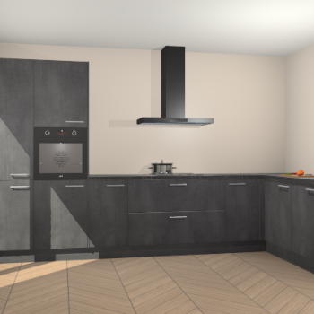 Beton Zwarte keuken Napels 56452