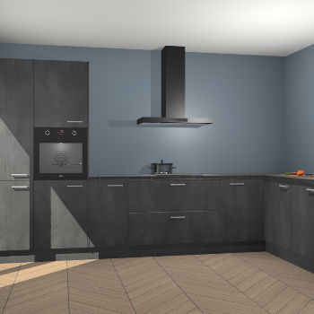 Beton Zwarte keuken Napels 57394