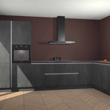 Beton Zwarte greeploze keuken Napels 56454