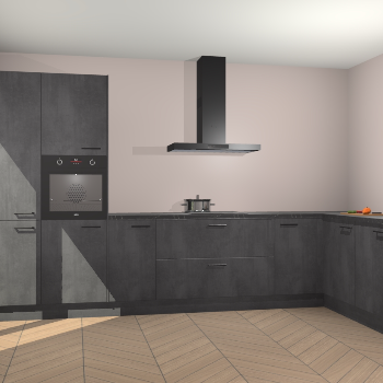 Beton Zwarte keuken Napels 56455