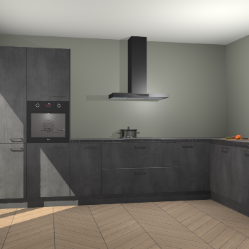 Beton Zwarte keuken Napels 56456