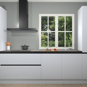 Sneeuwwitte Hoogglans Greeploze keuken Taranto 40010