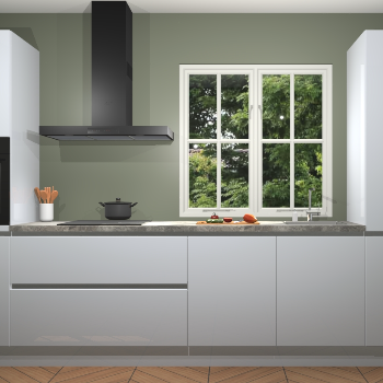 Sneeuwwitte Hoogglans Greeploze keuken Taranto 40013