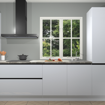 Sneeuwwitte Hoogglans Greeploze keuken Taranto 40016