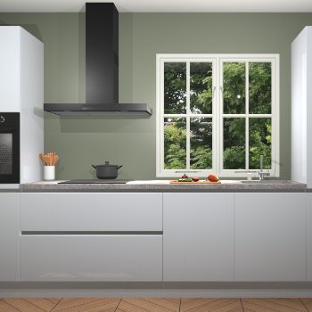 Sneeuwwitte Hoogglans Greeploze keuken Taranto 40019