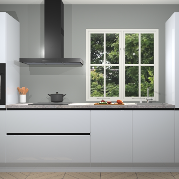 Sneeuwwitte Hoogglans Greeploze keuken Taranto 40022