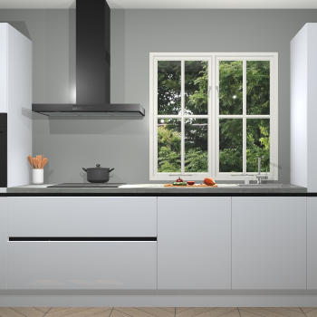 Sneeuwwitte Hoogglans Greeploze keuken Taranto 40004